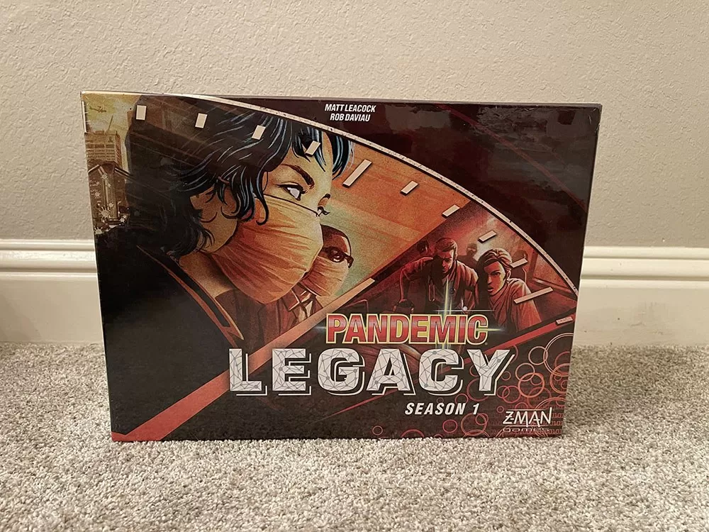 The pandemic board game box.